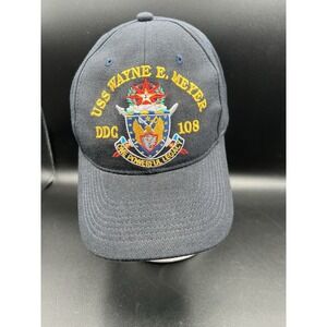 The‎ Corps USS Wayne E. Meyer DDG 108 Logo Blue Baseball Cap Hat One Size